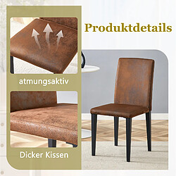 STILVORA Lot de 4 chaises repas 41/90 cm marron noir en tissu et métal galbé pas cher
