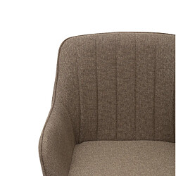 Acheter STILVORA Chaise de salle à manger marron en tissu et métal avec accoudoirs intégrés