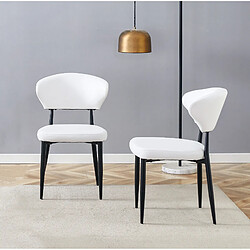 Avis STILVORA Chaise de salle a manger blanche et noire en metal et PU lot de 2 ergonomique