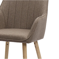 STILVORA Chaise de salle à manger marron en tissu et métal avec accoudoirs intégrés pas cher