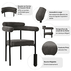 STILVORA Lot de 2 chaises 70/62/84 cm gris foncé en fer avec assise ergonomique pas cher