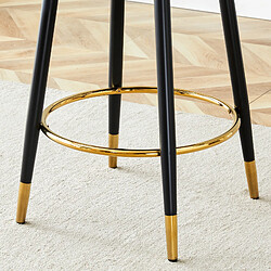Acheter STILVORA Tabouret de bar marron noir et gris clair en métal et PU pivotant 360°