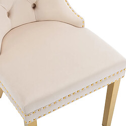 Acheter STILVORA Chaise de salle à manger 50,5/45/95 cm beige en velours avec pieds dorés