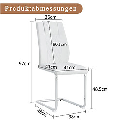 Acheter STILVORA Chaise de salle à manger blanc et argent en métal et PU avec dossier effet maille