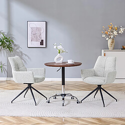 Avis STILVORA Chaise pivotante 85 cm gris clair et noir en tissu et métal lot de 2