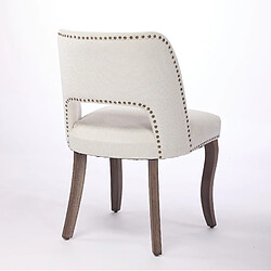STILVORA Chaise de salle à manger beige en chenille avec dossier enveloppant ajouré pas cher