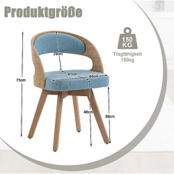 Acheter STILVORA Chaise de salle à manger 44/41/75 cm bleue en lin avec assise pivotante
