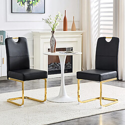 Avis STILVORA Lot de 2 chaises de salle à manger noires en PU avec dossier ergonomique