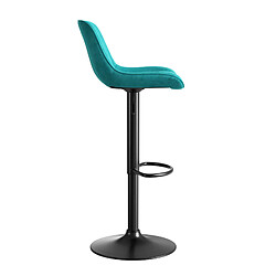 STILVORA Tabourets de bar 87/109 cm bleus en velours pivotants et réglables en hauteur pas cher