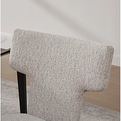 STILVORA Fauteuil de salle à manger beige en chenille avec dossier courbé lot de 2 pas cher