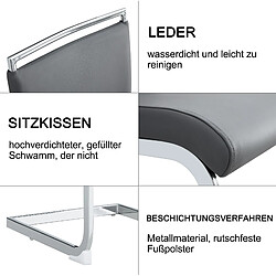 STILVORA Chaise de salle à manger 42/45 cm grise en métal avec dossier ergonomique pas cher