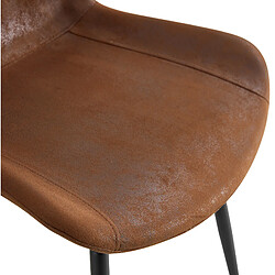 STILVORA Chaise de salle à manger marron et noir en tissu technique et métal ergonomique pas cher
