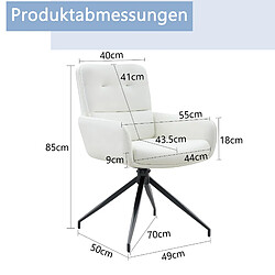 Acheter STILVORA Lot de 2 chaises pivotantes 85 cm blanc et noir en PU et métal 360°