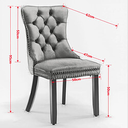 Acheter STILVORA Chaise de salle à manger rouge vin en velours avec dossier haut et rivets