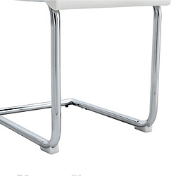 Acheter STILVORA Chaise de salle a manger blanche et argentee en metal et PU lot de 2
