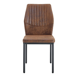 STILVORA Chaise de salle à manger 43/42,6/93 cm marron et noir en tissu et métal lot de 4 pas cher