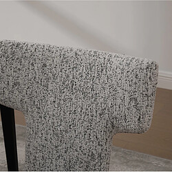 STILVORA Fauteuil de salle à manger blanc et noir en chenille avec dossier courbé pas cher