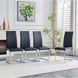 Avis STILVORA Chaise de salle à manger noire en métal et PU avec assise ergonomique