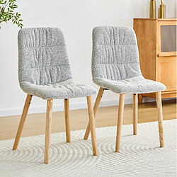 Avis STILVORA Chaise de salle à manger 44/40/88 cm gris clair en tissu et bois massif lot de 2