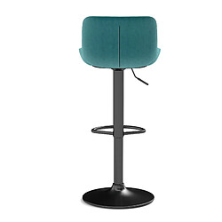 Acheter STILVORA Tabourets de bar 87/109 cm bleus en velours pivotants et réglables en hauteur
