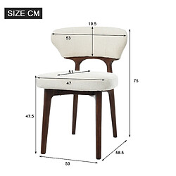 Acheter STILVORA Chaise de salle à manger lot de 2 beige clair en chenille avec structure en bois massif