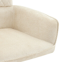 STILVORA 2 chaises de salle à manger 46,5/44/85 cm blanc crème en tissu et bois pivotantes pas cher