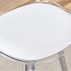 STILVORA Lot de 2 chaises de bar argent et transparent en métal et plastique ergonomiques pas cher