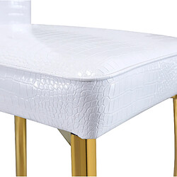 Acheter STILVORA Chaise de salle à manger lot de 4 blanc et or en métal et PVC avec pieds réglables