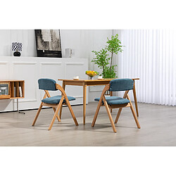 Avis STILVORA Chaises pliantes 47/46/45 cm bleues en bois massif avec assise rembourrée