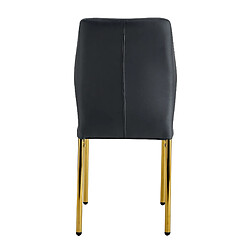 STILVORA Lot de 4 chaises de salle à manger 35,5/42,6/93 cm noir et or en métal et PU pas cher