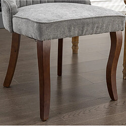 STILVORA Lot de 2 chaises de salle à manger grises en chenille avec dossier haut pas cher