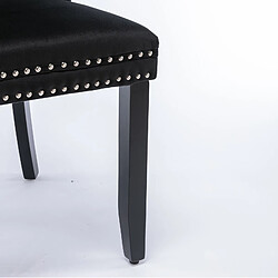 STILVORA Lot de 2 chaises de salle à manger noires en velours avec dossier haut capitonné pas cher