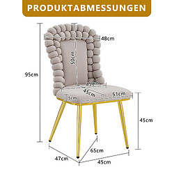 Acheter STILVORA Chaise de salle à manger lot de 2 gris clair en métal et velours à dossier chaînette