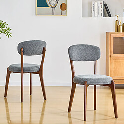 Avis STILVORA Lot de 2 chaises de salle à manger 55,5/48,5/84 cm gris en lin avec assise rembourrée