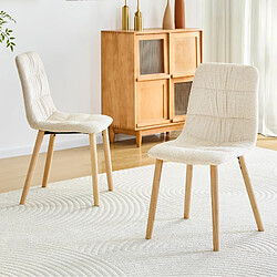 Acheter STILVORA Chaise de salle à manger 44/40/88 cm blanche en tissu et bois massif lot de 2