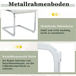 STILVORA Lot de 2 chaises de salle à manger 100 cm blanc et argent en métal et PU pas cher