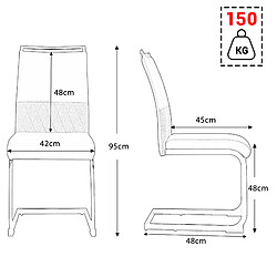Acheter STILVORA Chaise d'appoint 42/45 cm blanche en métal avec dossier haut ergonomique