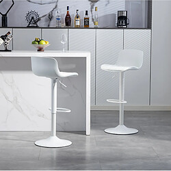 Acheter STILVORA Tabouret de bar lot de 2 blanc en métal rembourré avec hauteur réglable
