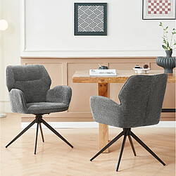 Avis STILVORA Chaise de salle a manger pivotante lot de 2 gris fonce en chenille et metal