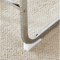 STILVORA Lot de 2 tabourets de bar 63,5/96,5 cm blanc et argent en métal et PU avec repose-pieds pas cher