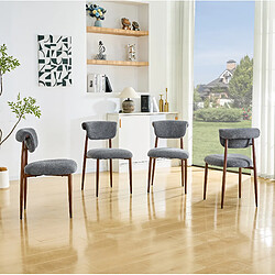 Avis STILVORA Chaise de salle à manger 58,5/48/83 cm grise en lin avec dossier courbé