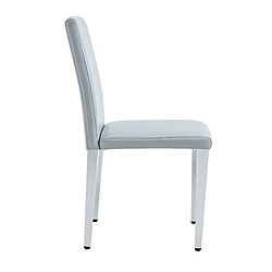 STILVORA Lot de 2 chaises de salle à manger 41/90 cm gris clair argent en métal PU pas cher