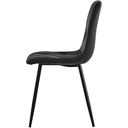 Acheter STILVORA Chaise de salle à manger noire en velours avec dossier et pieds en métal lot de 4