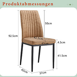 Acheter STILVORA Lot de 4 chaises de salle à manger marron et noir en tissu avec dossier ergonomique