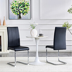 Avis STILVORA Chaise de salle à manger noire en métal et PU avec assise ergonomique