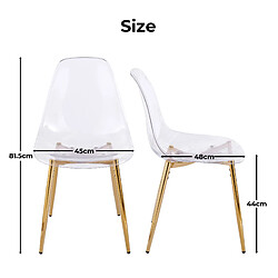 Avis STILVORA Chaise 4 pièces doré en ABS et métal avec design transparent polyvalent