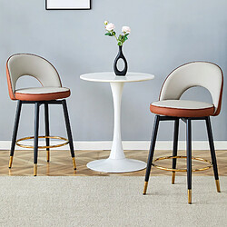 Avis STILVORA Tabouret de bar marron noir et gris clair en métal et PU pivotant 360°