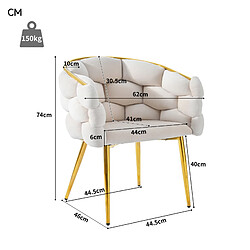 Acheter STILVORA Chaise lot de 2 44/41/74 cm beige en velours avec dossier ergonomique