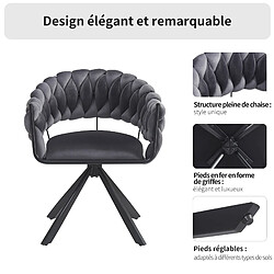 Acheter STILVORA Chaise de salle à manger 64/54/77 cm grise en velours avec dossier plissé