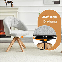 STILVORA Lot de 2 chaises pivotantes 49/84 cm gris clair en tissu et bois massif rétro pas cher